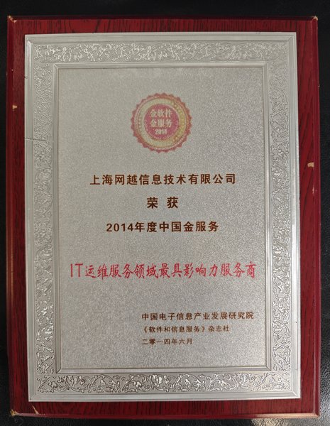 2014 年度中国金服务奖